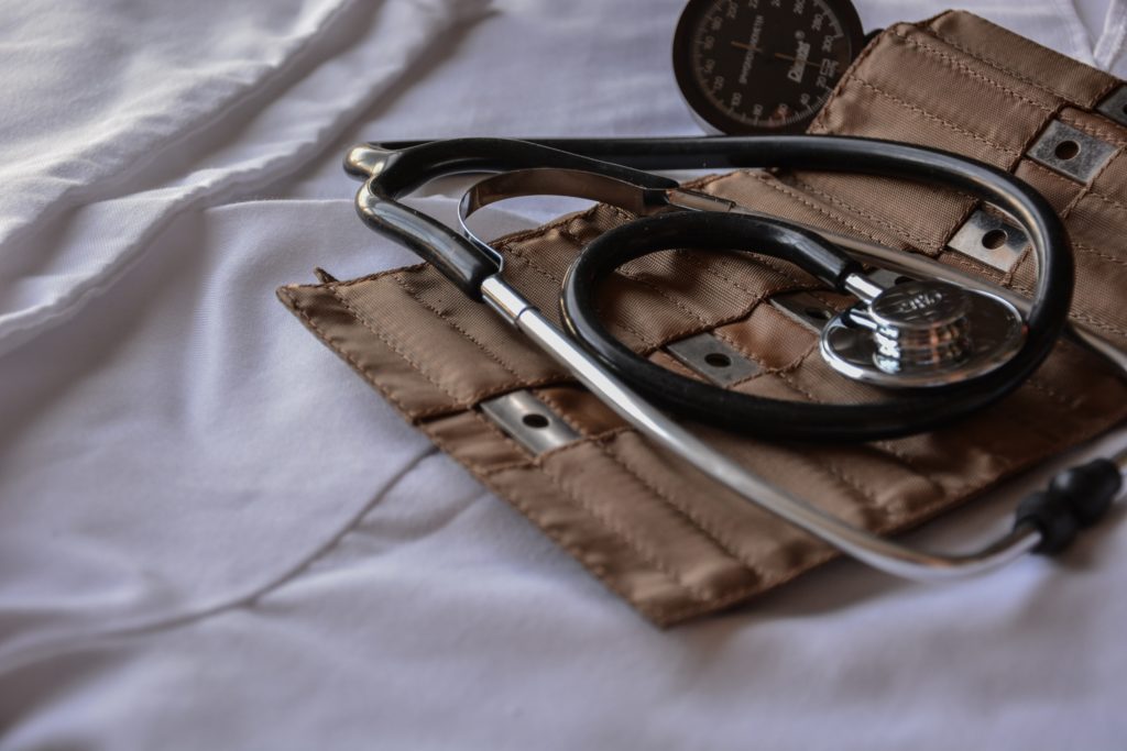 Closeup of a stethoscope. Federal prison system.