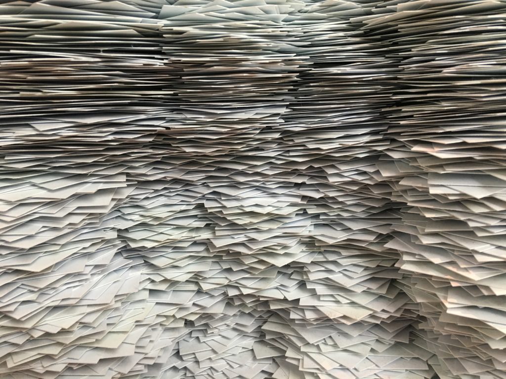 Stacks of white paper. Broome county.