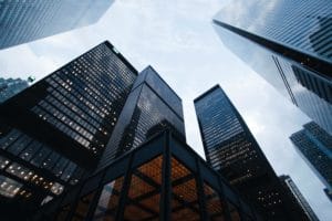 image of skyscraper buildings shot from below