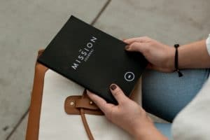 Journal with Mission written on it